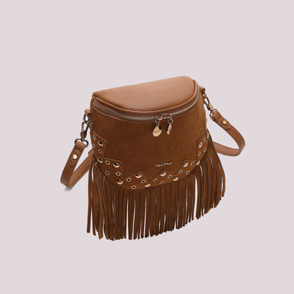 BORSA MARSUPIO CON FRANGE E BORCHIE