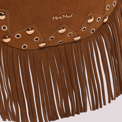 BORSA MARSUPIO CON FRANGE E BORCHIE