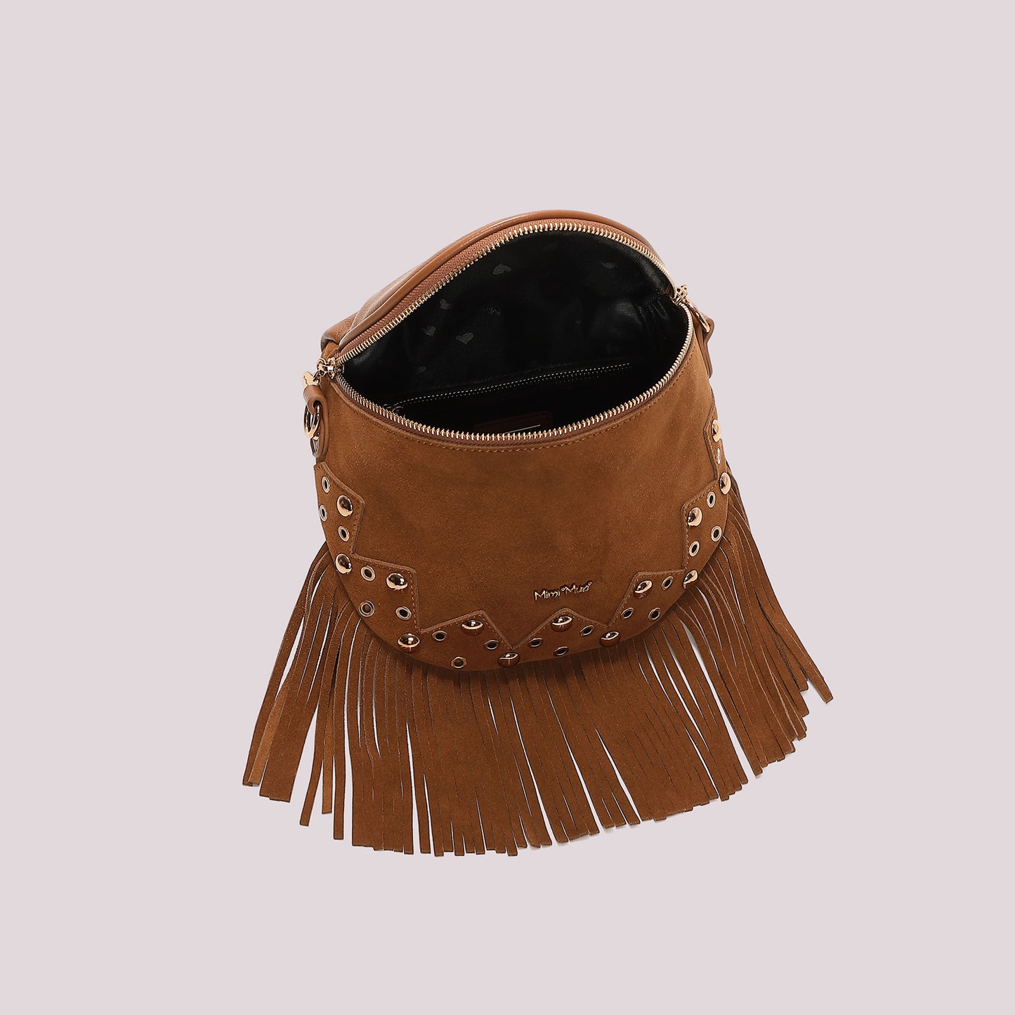 BORSA MARSUPIO CON FRANGE E BORCHIE