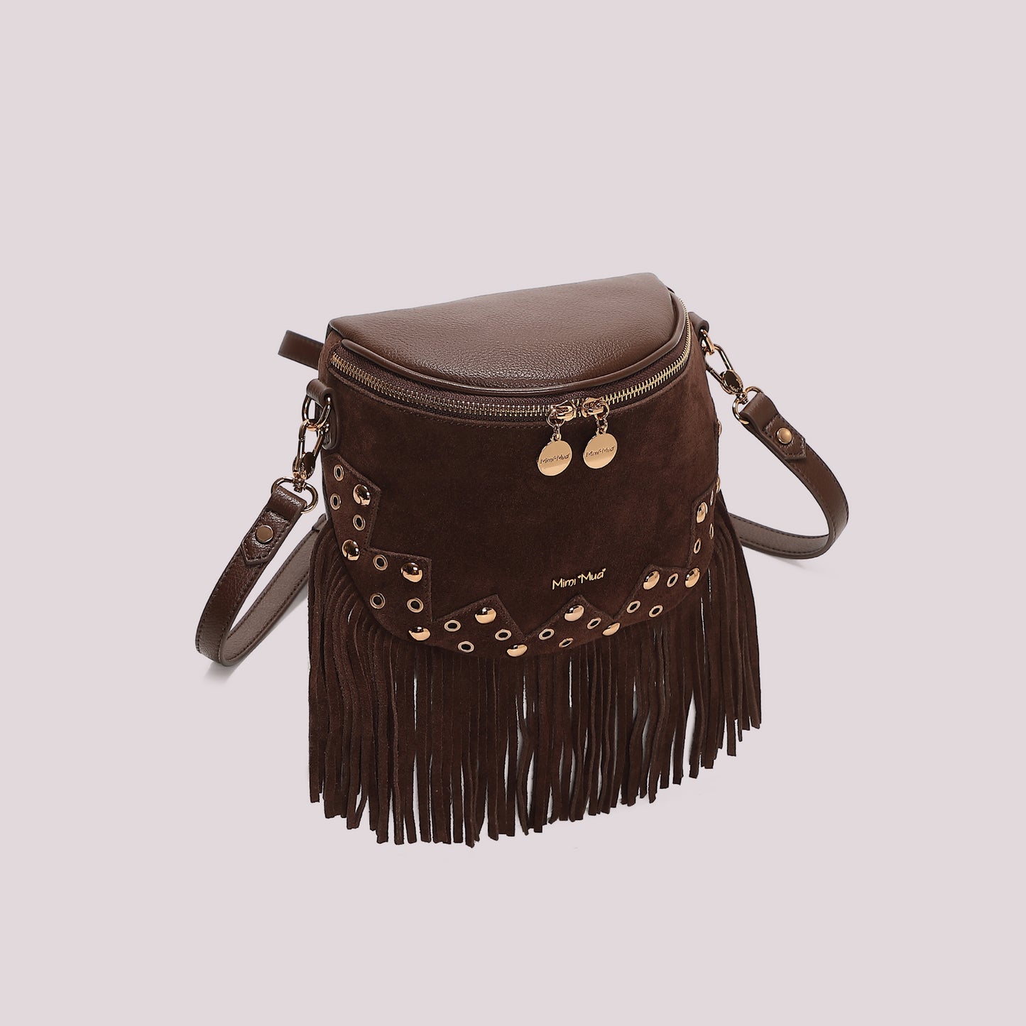 BORSA MARSUPIO CON FRANGE E BORCHIE