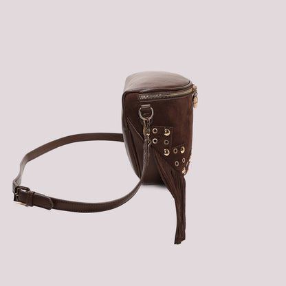 BORSA MARSUPIO CON FRANGE E BORCHIE