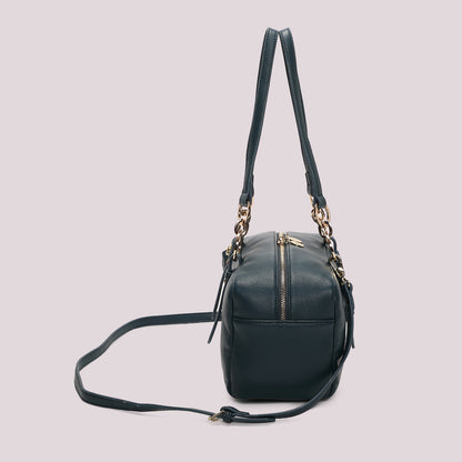 BORSA A SPALLA CON DETTAGLIO ANELLI AI MANICI