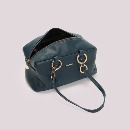 BORSA A SPALLA CON DETTAGLIO ANELLI AI MANICI