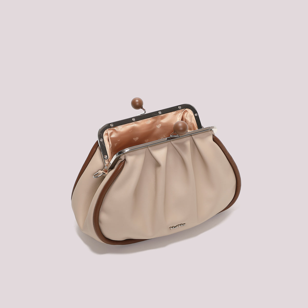 BORSA CLUTCH MORBIDA CON CHIUSURA A SFERE