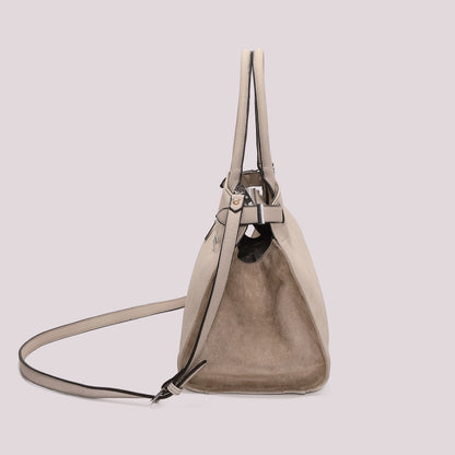 BORSA SHOPPING CON FIANCHI EFFETTO CAMOSCIO
