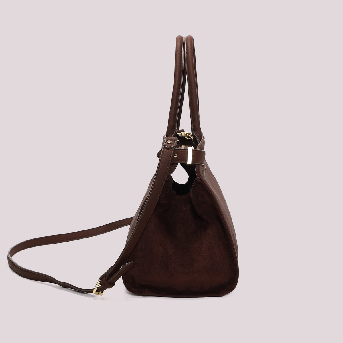 BORSA SHOPPING CON FIANCHI EFFETTO CAMOSCIO
