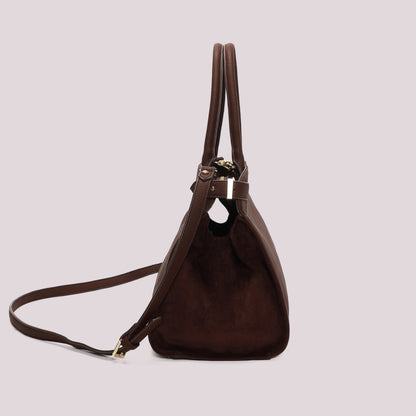 BORSA SHOPPING CON FIANCHI EFFETTO CAMOSCIO