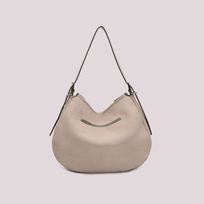 BORSA A SPALLA CON FIANCHI EFFETTO CAMOSCIO
