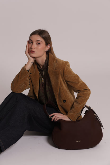 BORSA A SPALLA CON FIANCHI EFFETTO CAMOSCIO