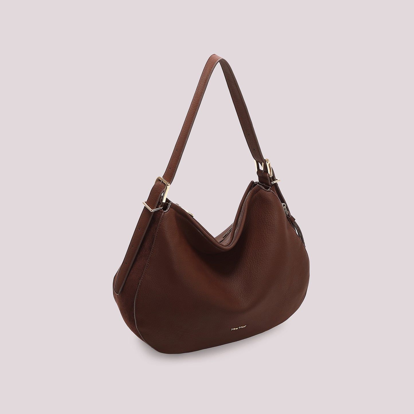 BORSA A SPALLA CON FIANCHI EFFETTO CAMOSCIO