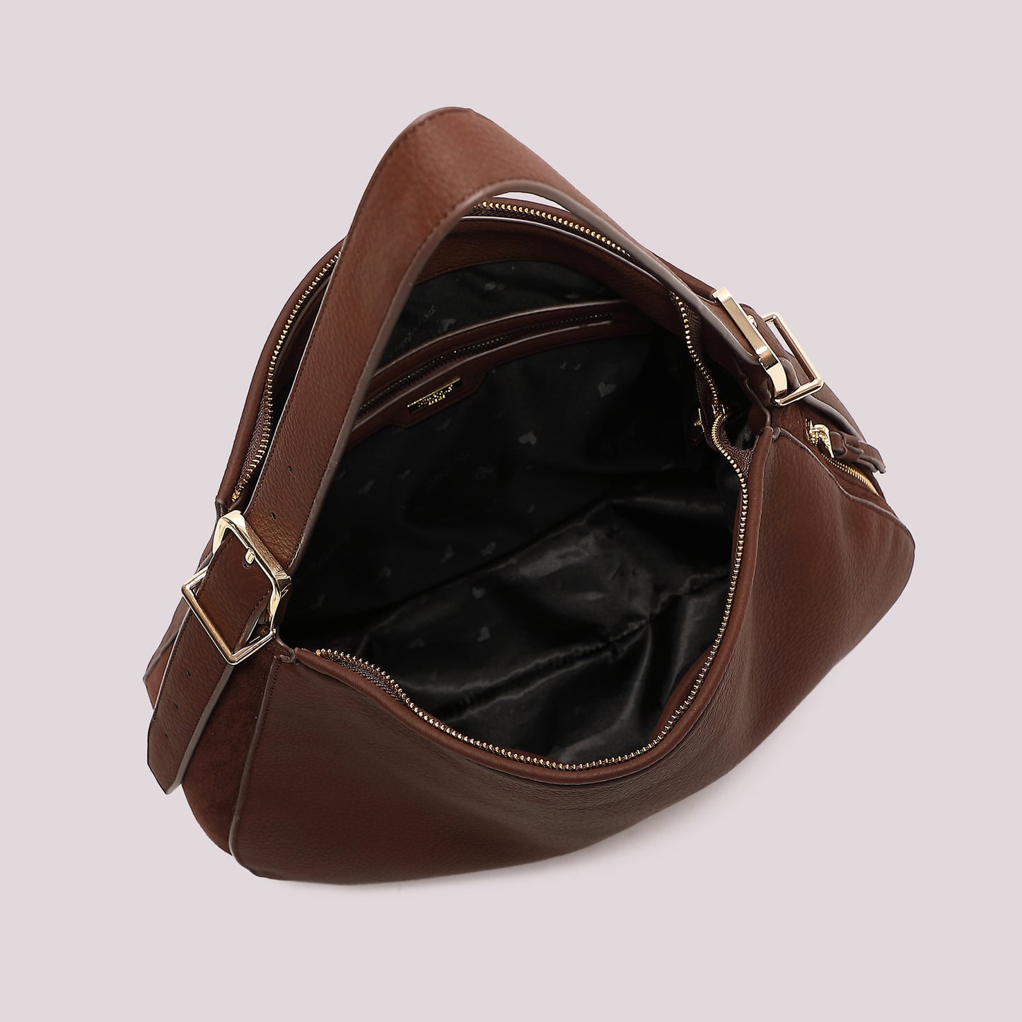 BORSA A SPALLA CON FIANCHI EFFETTO CAMOSCIO