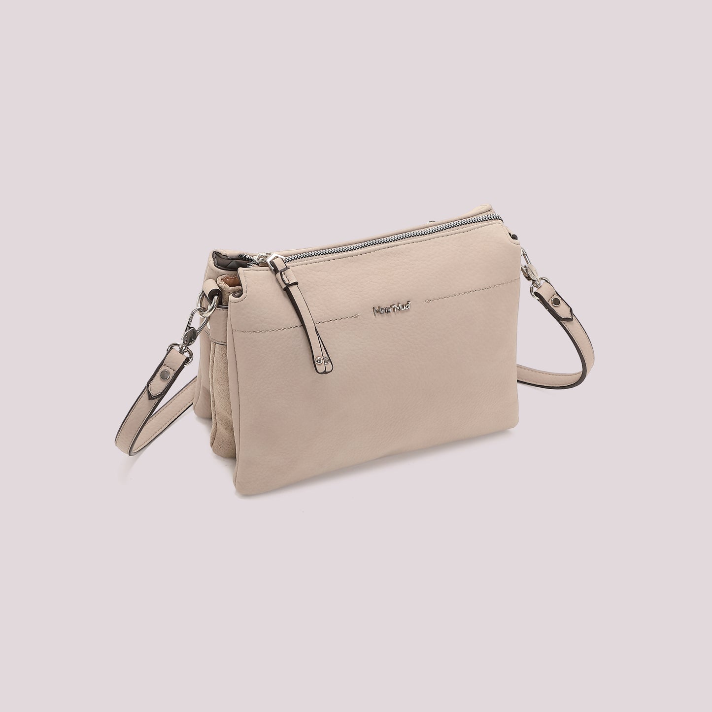 BORSA A TRACOLLA CON FIANCHI EFFETTO CAMOSCIO