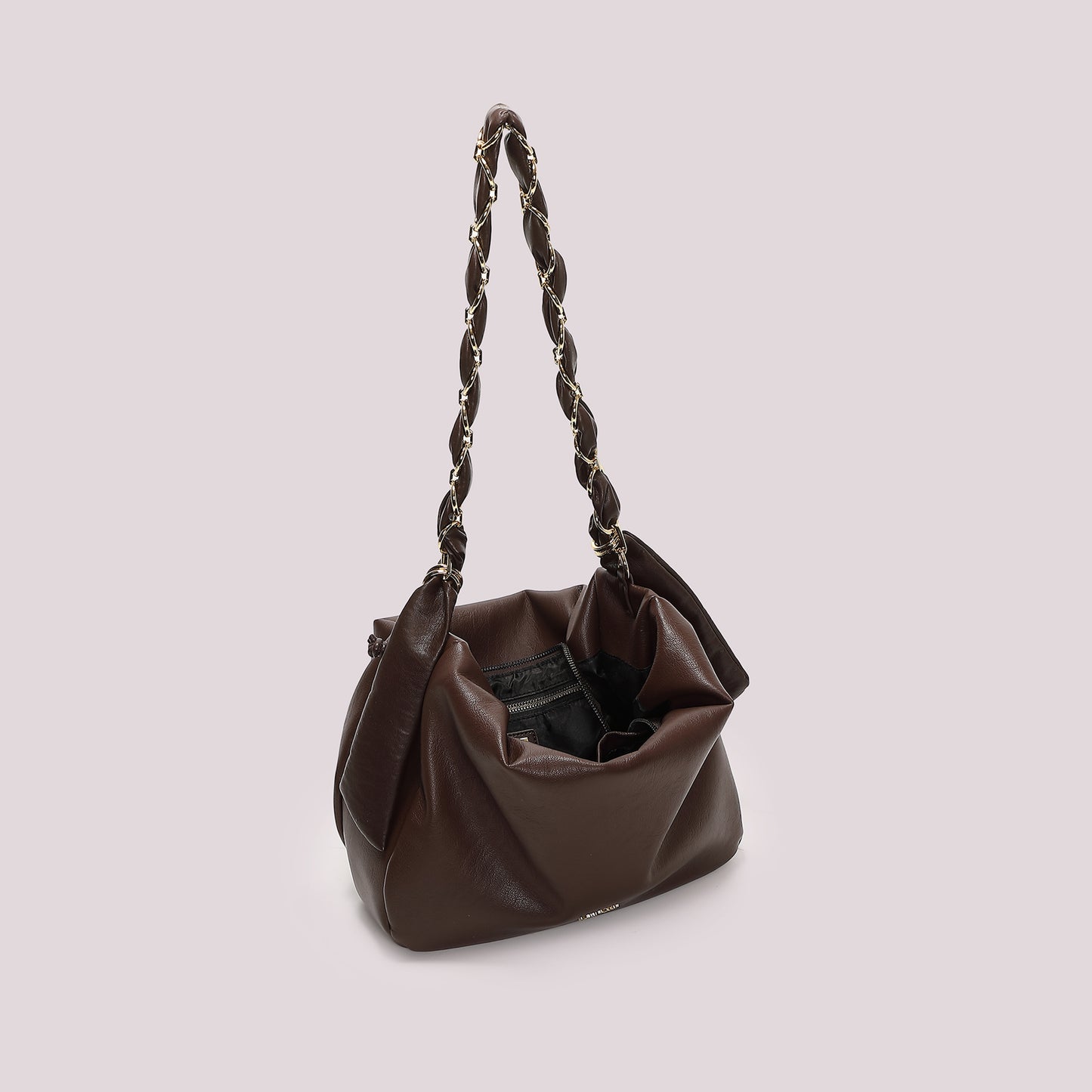 BORSA A SPALLA CON CATENA SUI MANICI