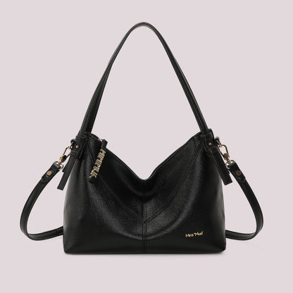 BORSA A SPALLA CON LETTERE MIMI MUA SULLA ZIP