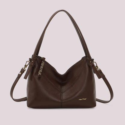 BORSA A SPALLA CON LETTERE MIMI MUA SULLA ZIP