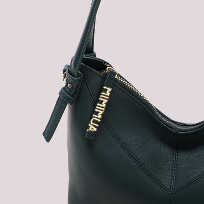BORSA A SPALLA CON LETTERE MIMI MUA SULLA ZIP