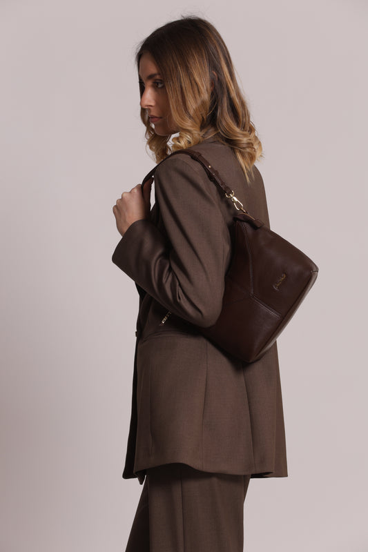 BORSA A TRACOLLA CON LETTERE MIMI MUA SULLA ZIP