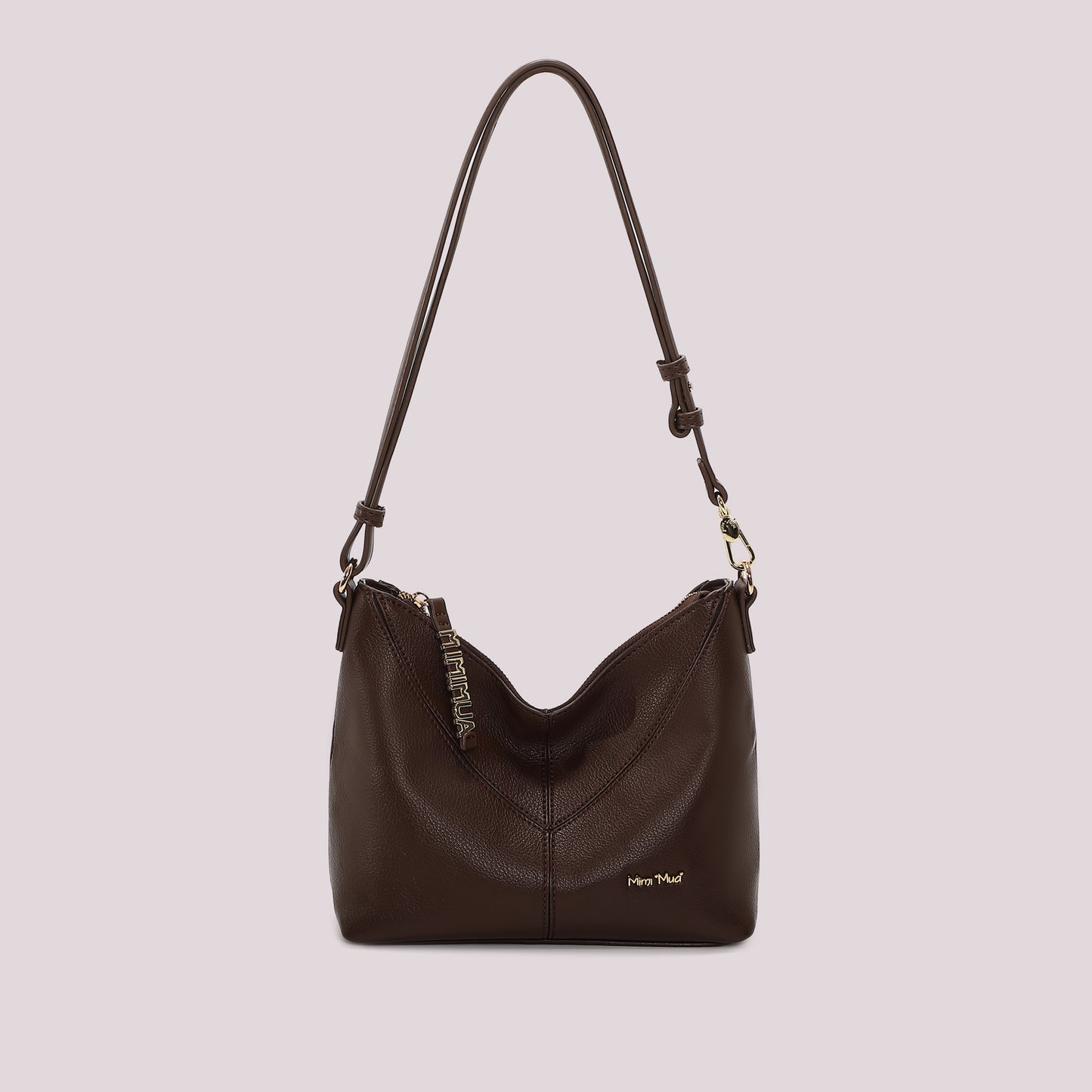BORSA A TRACOLLA CON LETTERE MIMI MUA SULLA ZIP