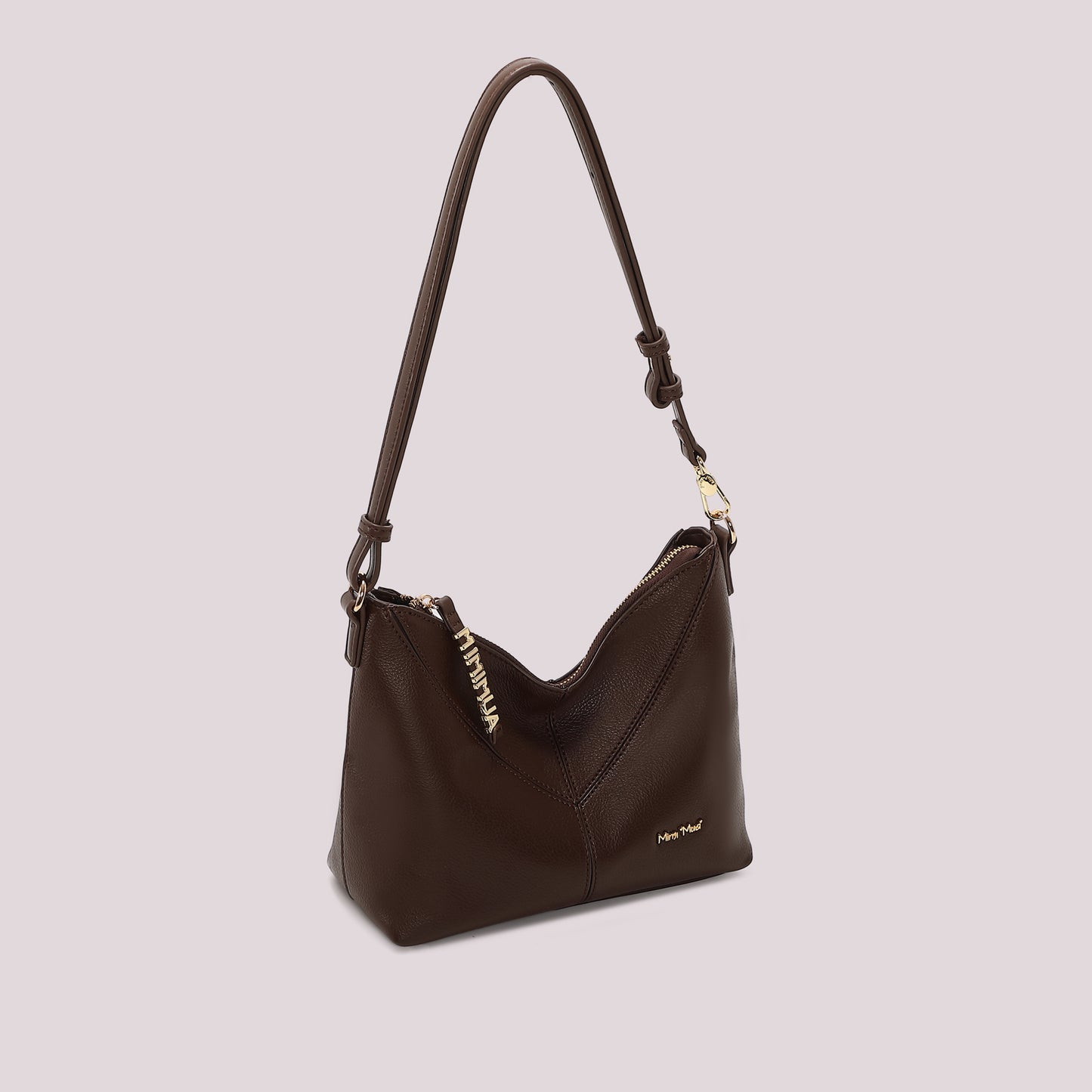 BORSA A TRACOLLA CON LETTERE MIMI MUA SULLA ZIP