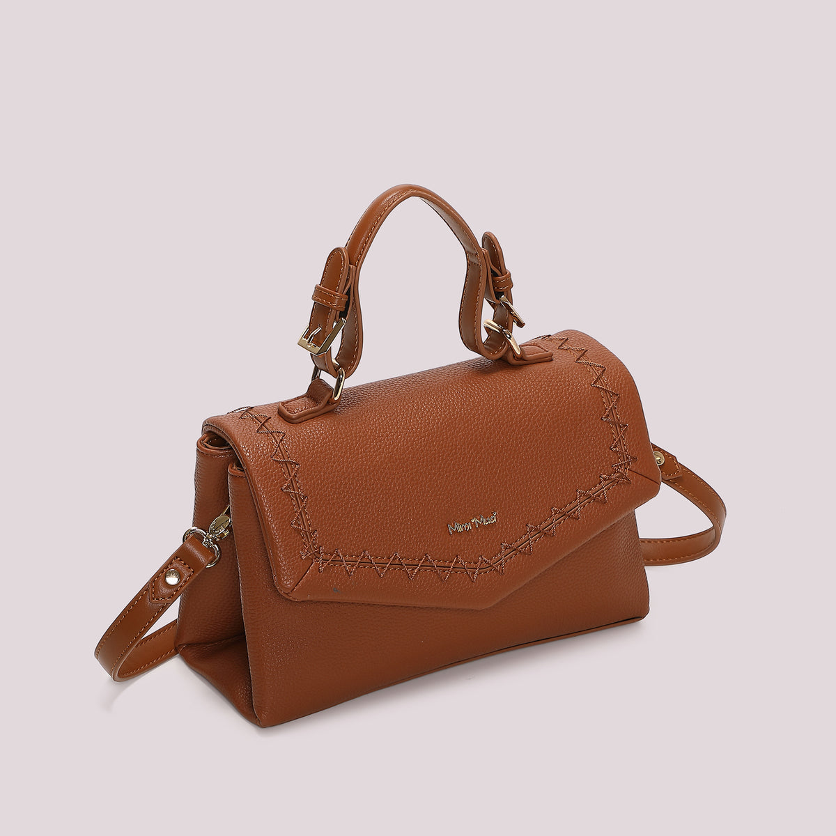 BORSA A MANO CON CUCITURE A VISTA