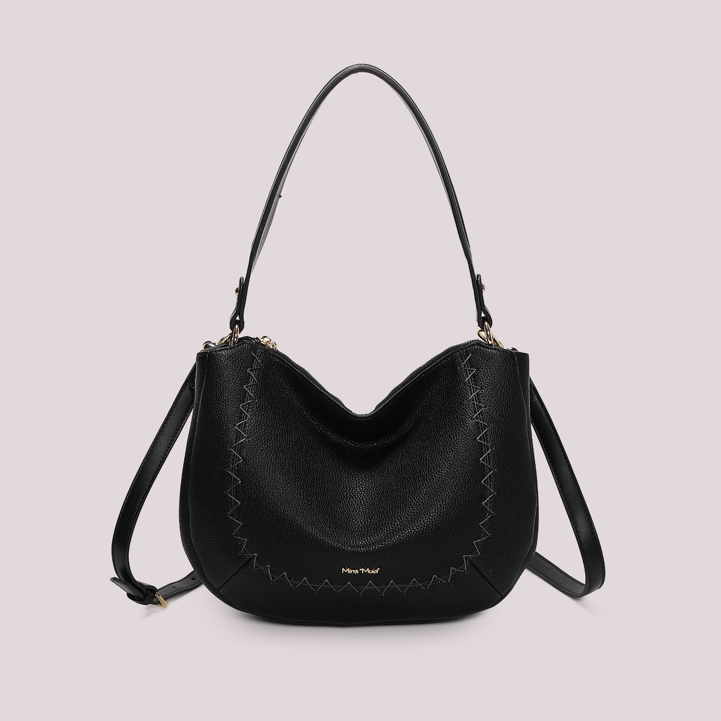BORSA A SPALLA CON CUCITURE A VISTA