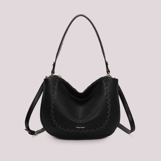 BORSA A SPALLA CON CUCITURE A VISTA