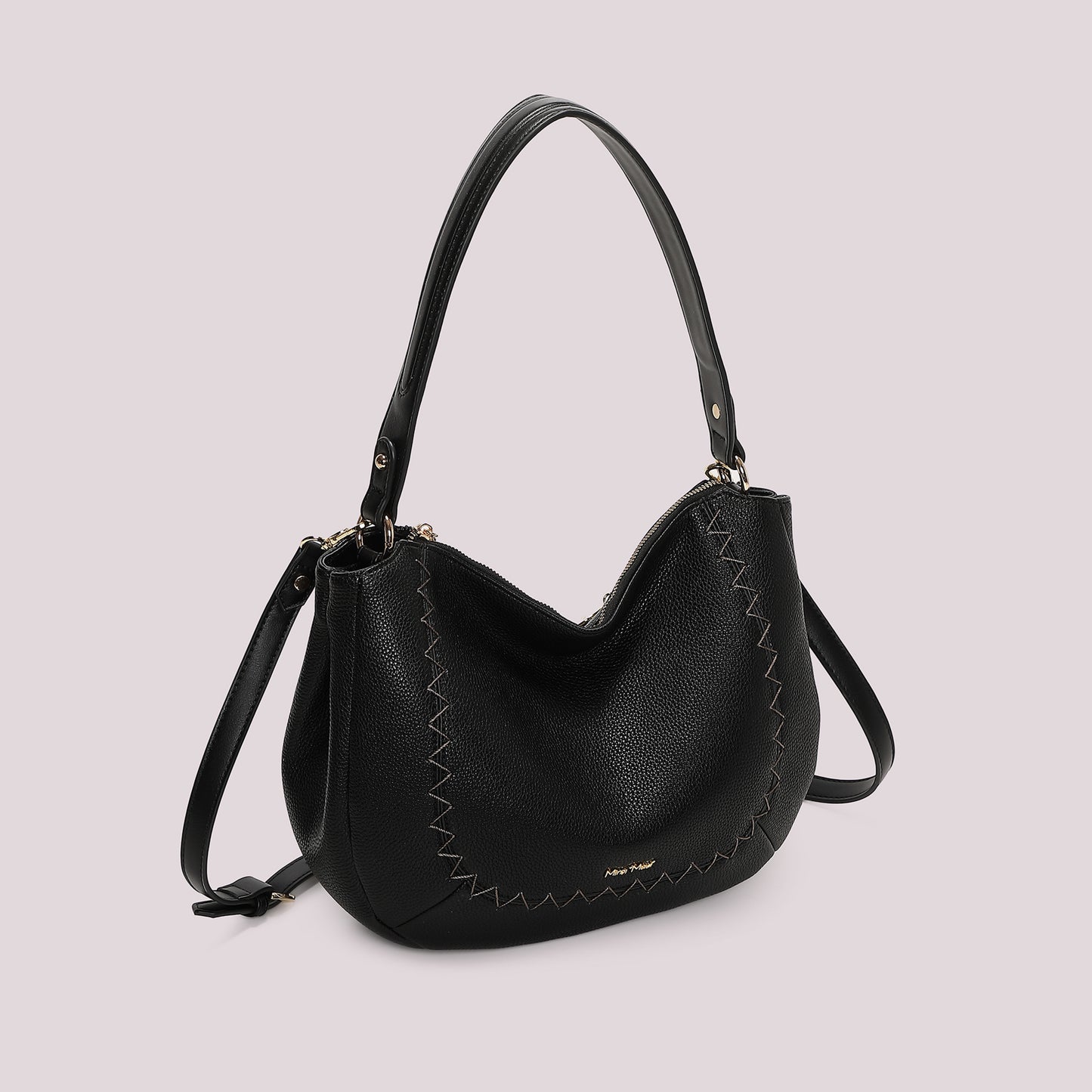 BORSA A SPALLA CON CUCITURE A VISTA