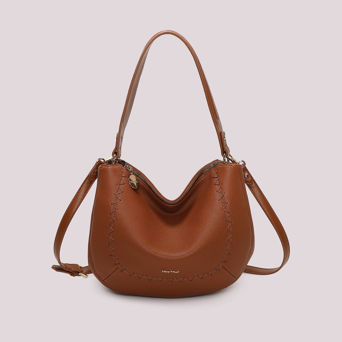 BORSA A SPALLA CON CUCITURE A VISTA