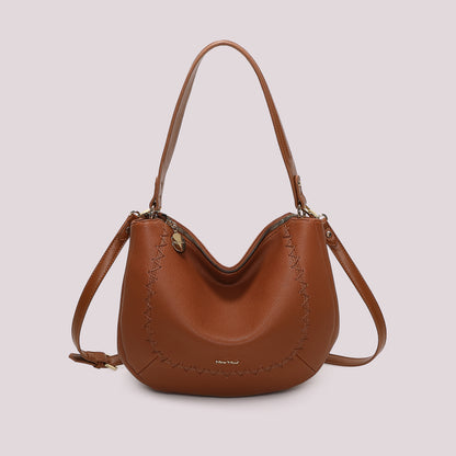 BORSA A SPALLA CON CUCITURE A VISTA