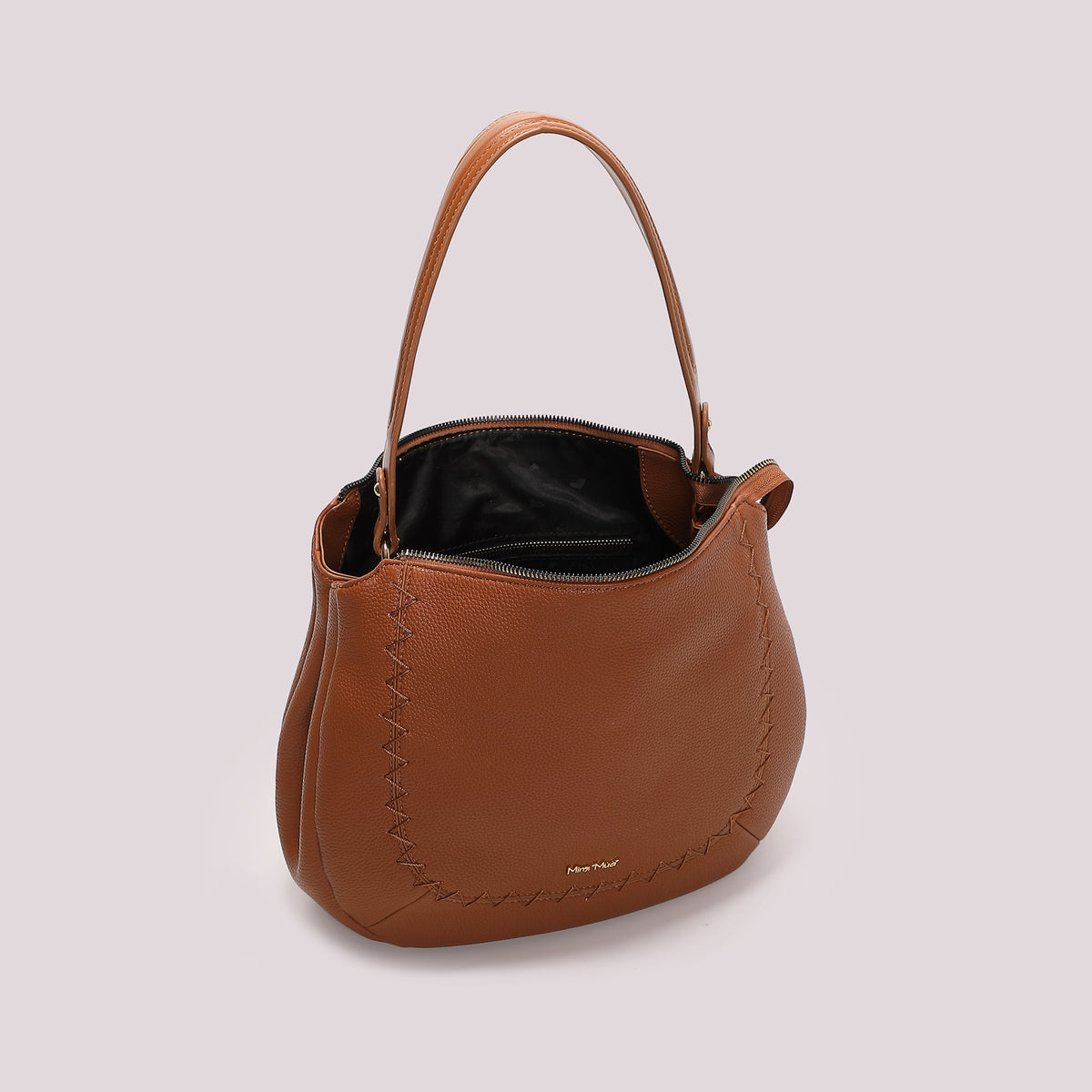 BORSA A SPALLA CON CUCITURE A VISTA