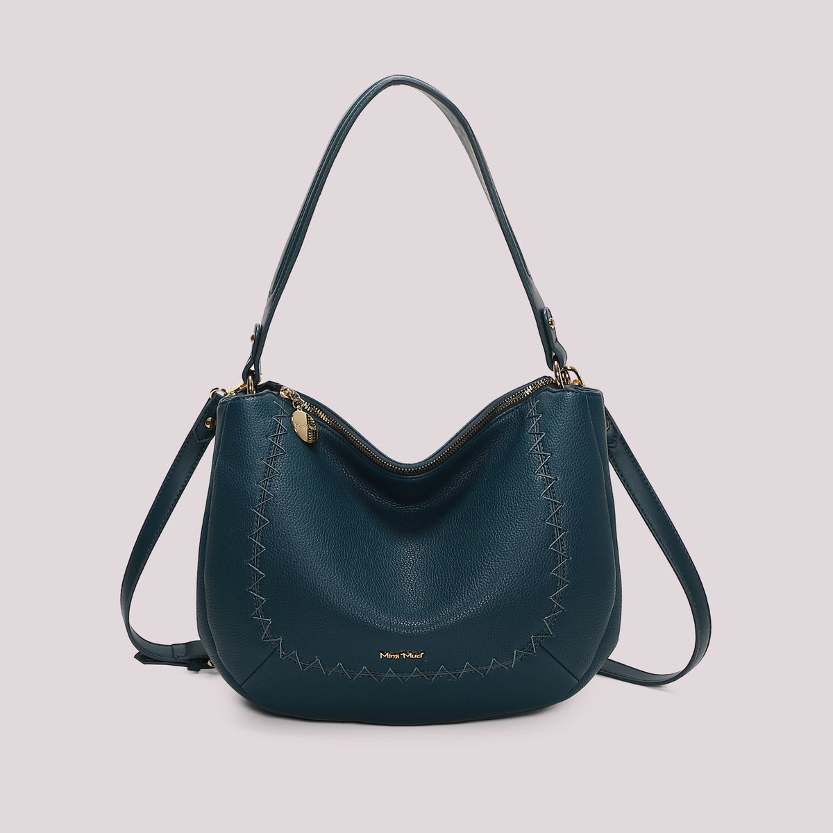 BORSA A SPALLA CON CUCITURE A VISTA