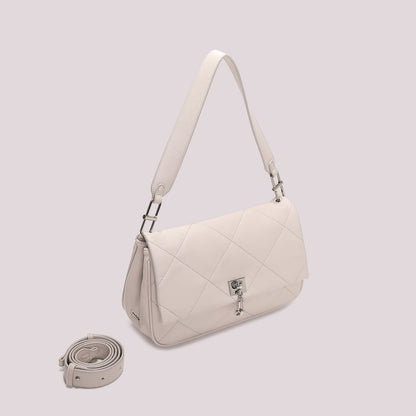 BORSA A SPALLA TRAPUNTATA CON PATTA