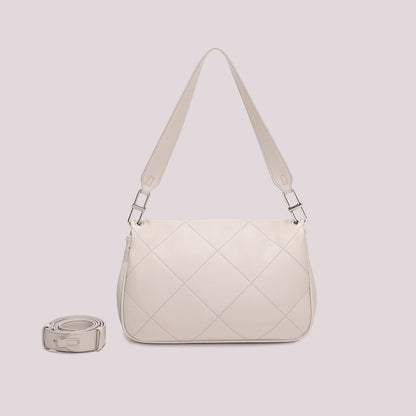 BORSA A SPALLA TRAPUNTATA CON PATTA
