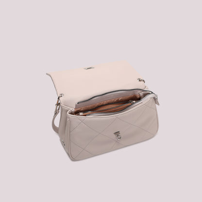 BORSA A SPALLA TRAPUNTATA CON PATTA