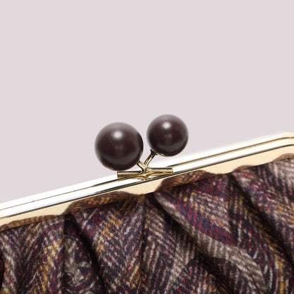 BORSA CLUTCH IN FANTASIA CON CHIUSURA A SFERE