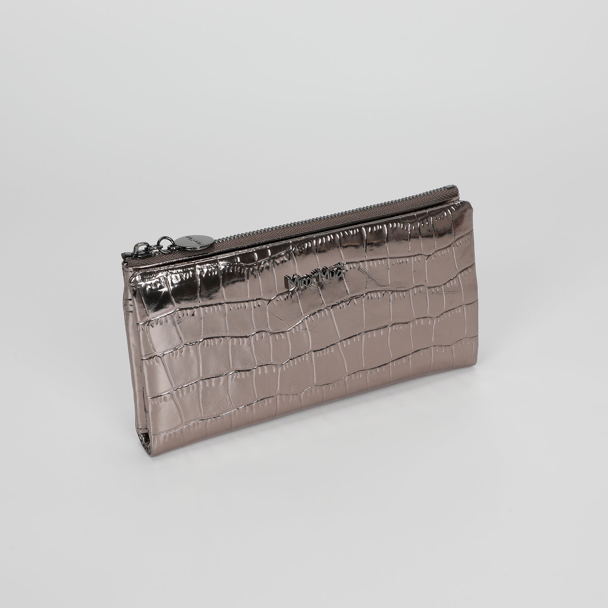 PORTAFOGLIO GRANDE IN PELLE METALLIZZATO