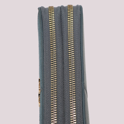 PORTAFOGLIO GRANDE CON DOPPIA ZIP EFFETTO CAMOSCIO