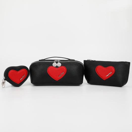 BEAUTY CASE SET DA 3 CON CUORE