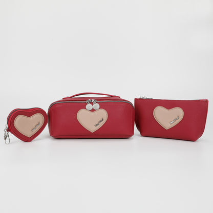 BEAUTY CASE SET DA 3 CON CUORE