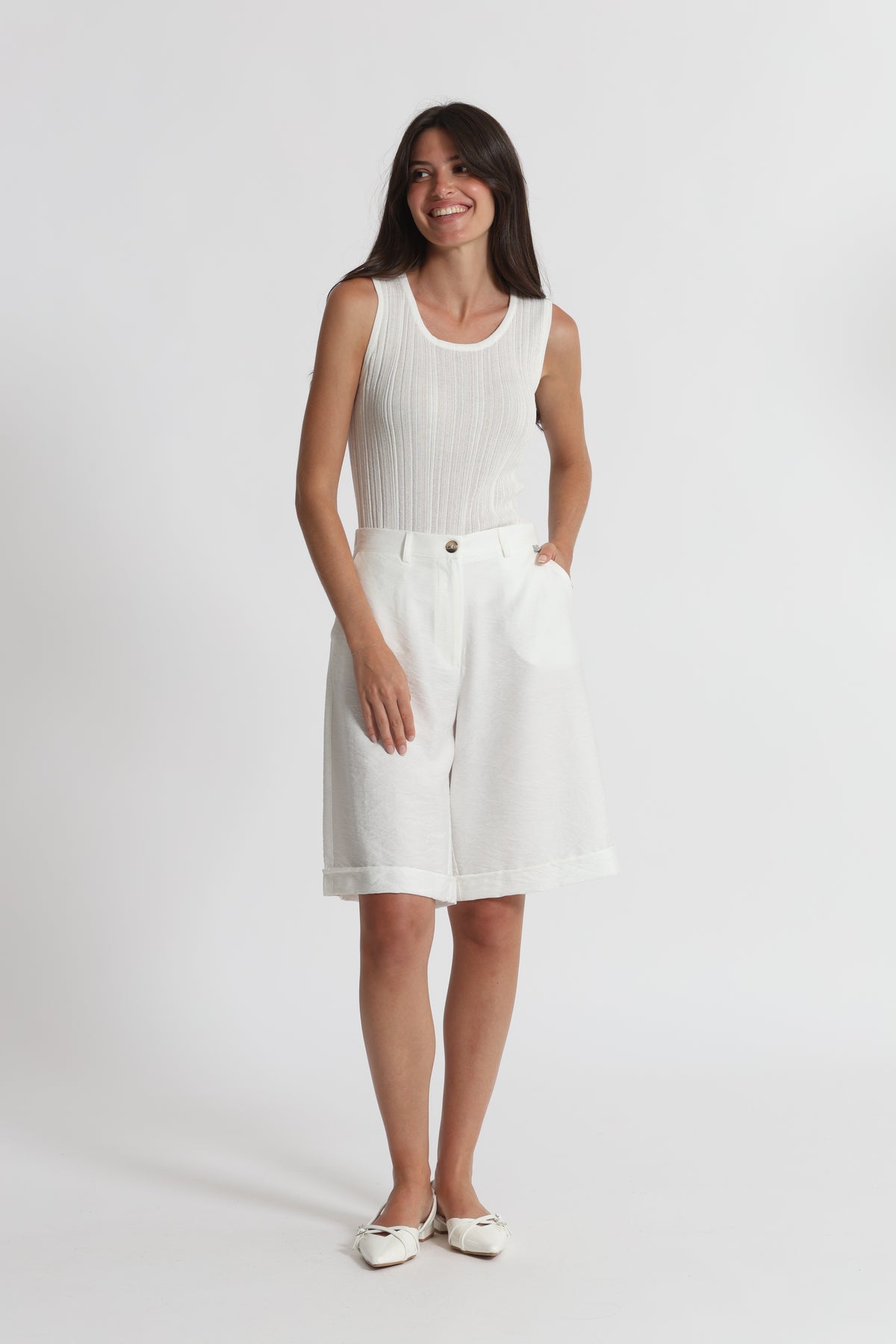 PANTALONE BERMUDA BASIC VISCOSA NYLON