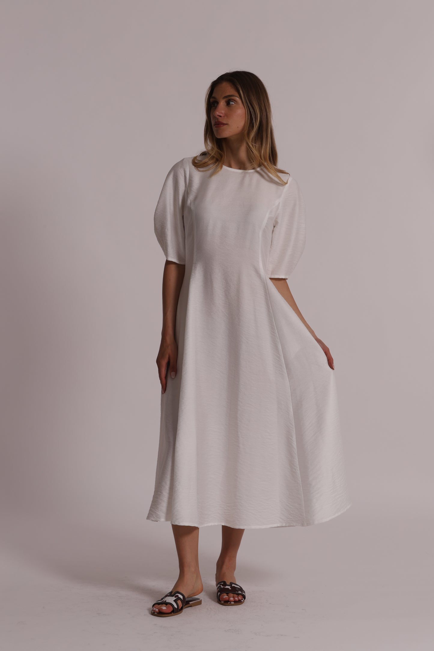ABITO MIDI MEZZE MANICHE VISCOSA NYLON