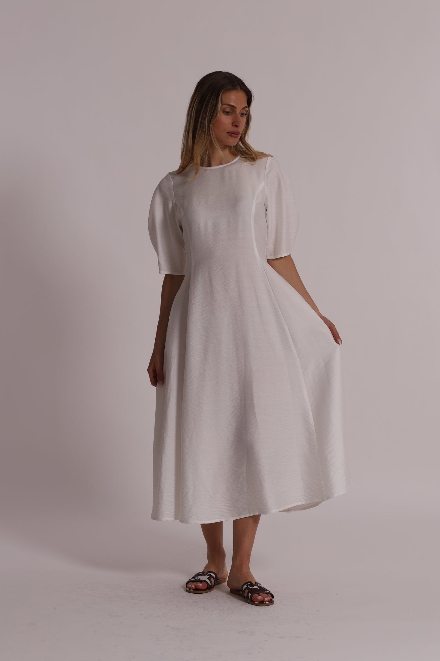ABITO MIDI MEZZE MANICHE VISCOSA NYLON