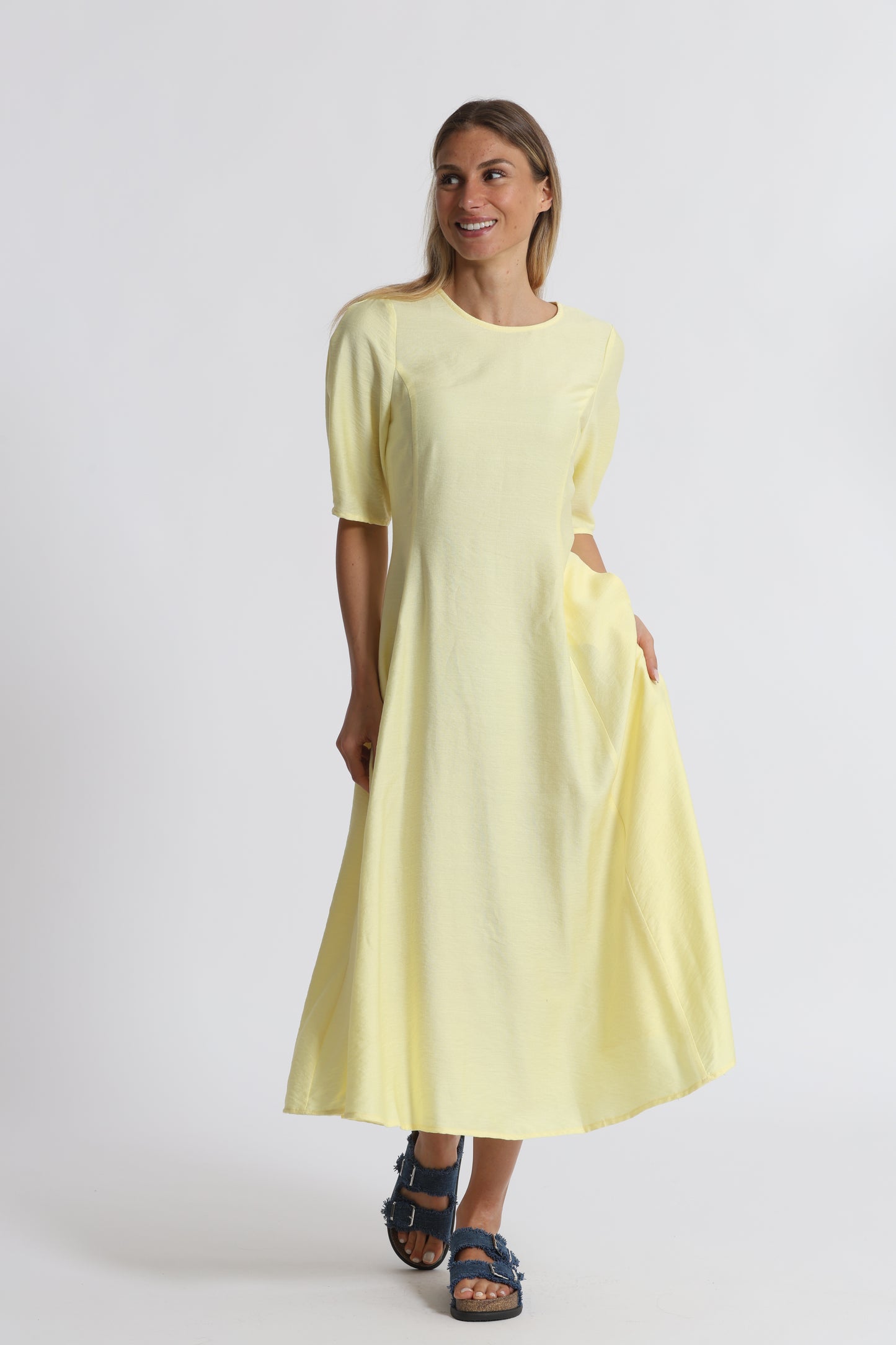 ABITO MIDI MEZZE MANICHE VISCOSA NYLON