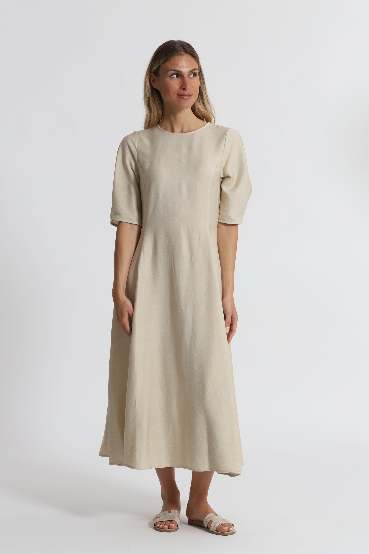 ABITO MIDI MEZZE MANICHE VISCOSA NYLON