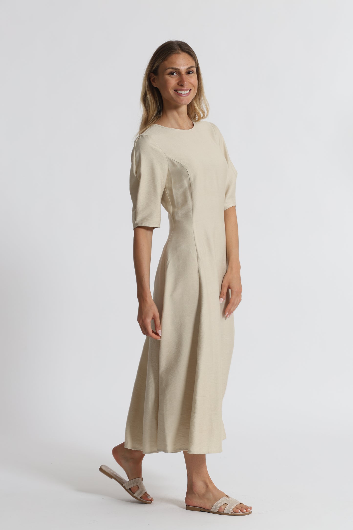 ABITO MIDI MEZZE MANICHE VISCOSA NYLON