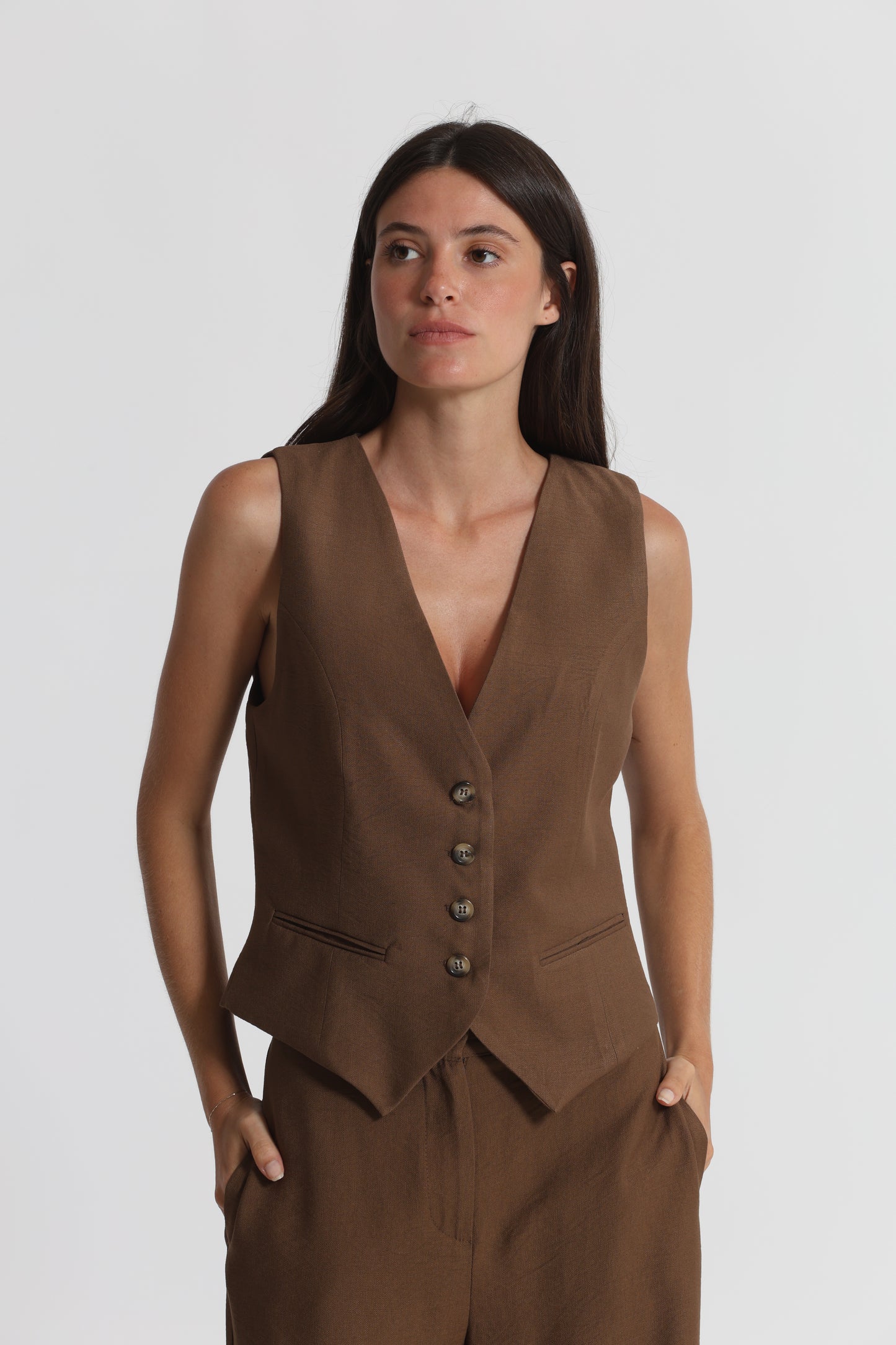 GILET BASIC VISCOSA NYLON