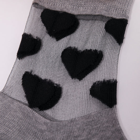 CALZINI D GRIGIO CUORI NERO