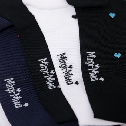 CALZINI C CUORI NERO E AZZURRO