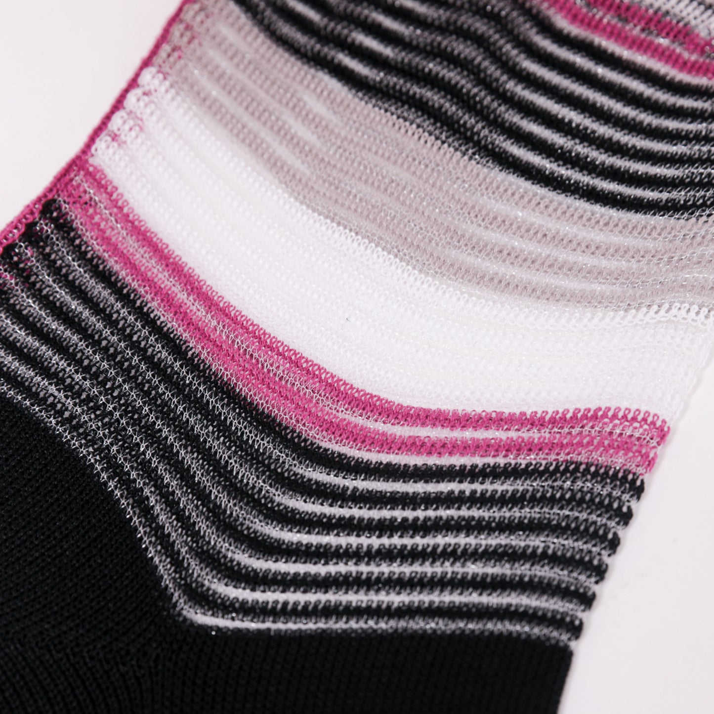 CALZINI A RIGHE NERO/FUXIA