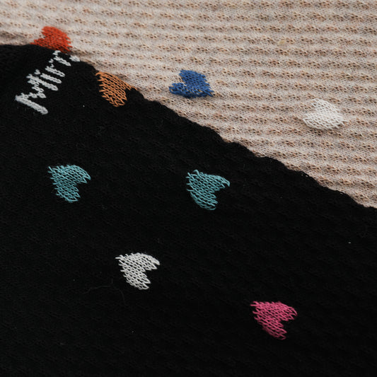 CALZINI NERI CUORI ROSA VERDE